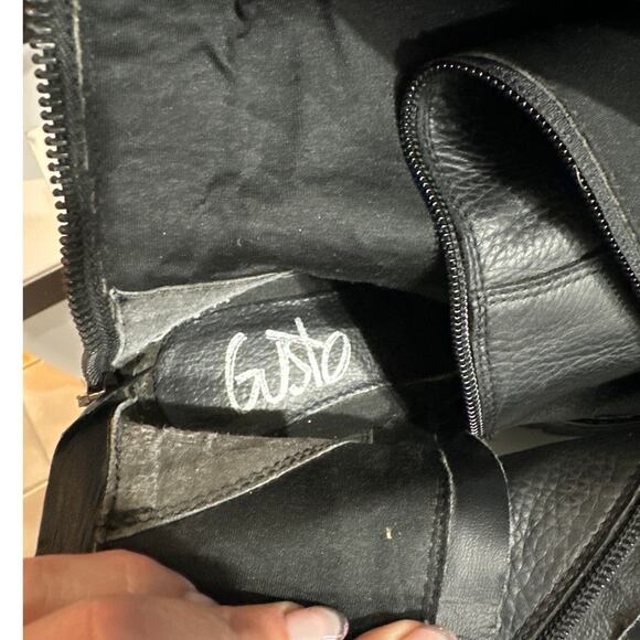 Gusto Italian  Leather Over The Knee Women's Black Leather Lug Sole Boot,7.5,EUC - Picture 6 of 7